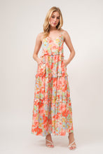 Load image into Gallery viewer, And The Why Floral Ruffled Tiered Maxi Adjustable Strap Cami Dress
