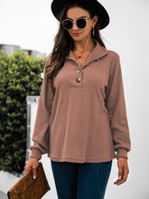 Load image into Gallery viewer, Half Button Long Sleeve T-Shirt
