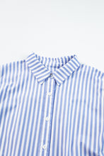 Load image into Gallery viewer, Sky Blue Stripe Dolman Sleeve Oversize Shirt
