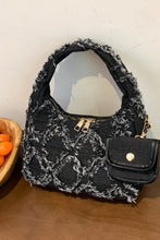 Load image into Gallery viewer, Raw Edge Denim Handbag with Pouch
