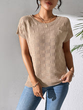 Load image into Gallery viewer, Round Neck Short Sleeve Knit Top
