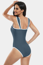 Load image into Gallery viewer, Contrast Trim Wide Strap One-Piece Swimwear
