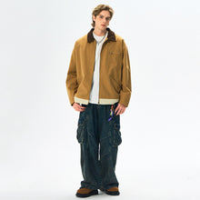 Load image into Gallery viewer, Mens Contrast Color Washed Polo Collar Jacket
