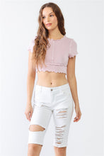 Load image into Gallery viewer, LITZ LA Distressed Bermuda Denim Shorts
