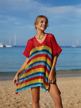 Load image into Gallery viewer, Cutout Striped Cover-Up with Tassel
