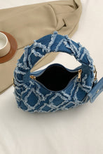 Load image into Gallery viewer, Raw Edge Denim Handbag with Pouch
