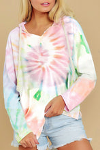 Load image into Gallery viewer, Drawstring Tie-Dye Long Sleeve Hoodie
