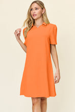 Load image into Gallery viewer, Double Take Full Size Texture Collared Neck Short Sleeve Dress
