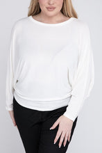 Load image into Gallery viewer, Plus Ribbed Batwing Long Sleeve Boat Neck Sweater
