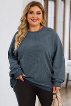 Load image into Gallery viewer, Plus Size Round Neck Dropped Shoulder Sweatshirt
