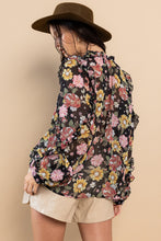 Load image into Gallery viewer, Ces Femme Ruffle Trim Long Sleeve Floral Blouse
