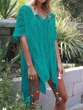 Load image into Gallery viewer, Cutout V-Neck Cover-Up with Tassel
