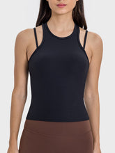 Load image into Gallery viewer, Cutout Round Neck Racerback Active Tank
