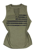 Load image into Gallery viewer, Black Cutout American Flag Print Tank Top
