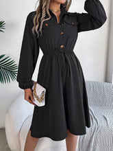 Load image into Gallery viewer, Collared Neck Long Sleeve Dress with Pockets
