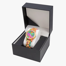 Load image into Gallery viewer, Ti Amo I love you - Exclusive Brand - Colorful - Camouflage Wooden Watch - Green &amp; Pink
