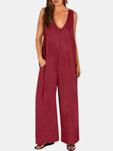 Load image into Gallery viewer, Full Size V-Neck Wide Strap Jumpsuit
