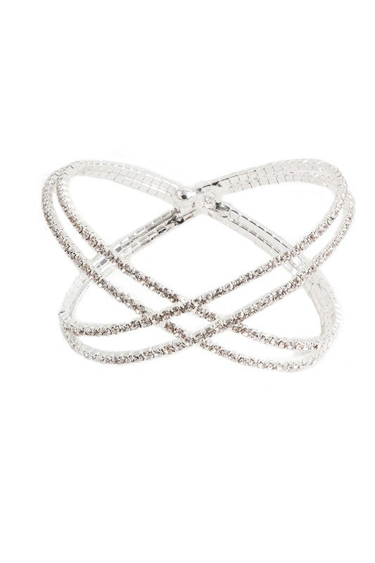 Crystal Crisscross Rhinestone Bracelet