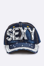 Load image into Gallery viewer, Crystal SEXY Embelished Fashion Denim Cap
