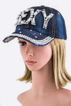 Load image into Gallery viewer, Crystal SEXY Embelished Fashion Denim Cap
