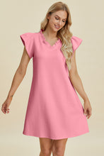 Load image into Gallery viewer, Double Take Full Size Ruffled V-Neck Cap Sleeve Dress
