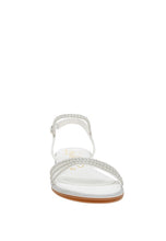 Load image into Gallery viewer, Nobbity Rhinestone Pearl Detail Flat Sandals
