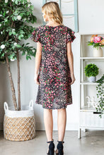 Load image into Gallery viewer, Heimish Full Size Printed Ruffled Short Sleeve Dress with Pockets
