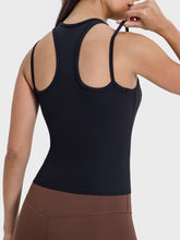 Load image into Gallery viewer, Cutout Round Neck Racerback Active Tank
