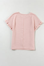 Load image into Gallery viewer, Round Neck Frill Short Sleeve T-Shirt
