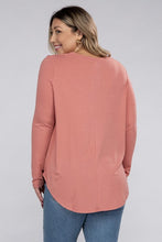 Load image into Gallery viewer, Plus Long Sleeve Round Neck Round Hem Top
