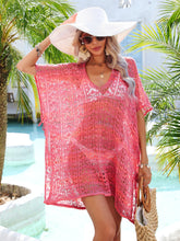 Load image into Gallery viewer, Slit Openwork V-Neck Cover Up
