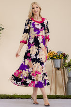 Load image into Gallery viewer, Celeste Full Size Floral Ruffled Midi Dress
