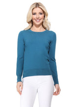 Load image into Gallery viewer, Crew Neck Long Sleeve Light Basic Casual Knit Top
