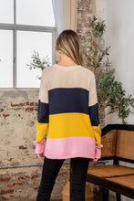 Load image into Gallery viewer, Sew In Love Plus Size Color Block Exposed Seam Sweater
