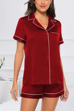 Load image into Gallery viewer, Printed Button Up Short Sleeve Top and Shorts Lounge Set
