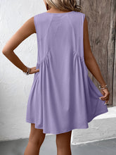 Load image into Gallery viewer, Ruched V-Neck Sleeveless Mini Dress
