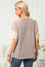 Load image into Gallery viewer, Simply Taupe Exposed Seam Colorblock Loose Tee
