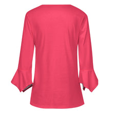 Load image into Gallery viewer, Ti Amo I love you - Exclusive Brand  - Radical Red - Women&#39;s Ruffled Petal Sleeve Top - Sizes S-5XL
