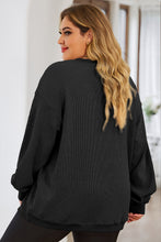 Load image into Gallery viewer, Plus Size Round Neck Dropped Shoulder Sweatshirt
