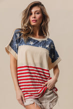 Load image into Gallery viewer, BiBi American Flag Theme Short Sleeve T-Shirt
