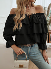 Load image into Gallery viewer, Devine Off-Shoulder Flounce Sleeve Blouse
