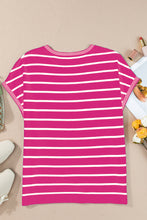 Load image into Gallery viewer, Striped Round Neck Cap Sleeve Knit Top
