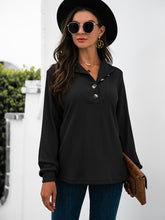 Load image into Gallery viewer, Half Button Long Sleeve T-Shirt
