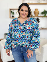 Load image into Gallery viewer, Double Take Full Size Printed Balloon Sleeve Blouse
