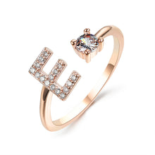 Load image into Gallery viewer, Womens New Design Adjustable 26 Initial Letter Ring Fashion Simple Elegant Jewelry
