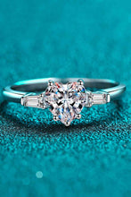 Load image into Gallery viewer, 1.2 Carat Moissanite Heart Ring Ti Amo I love you
