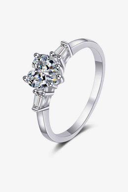 1.2 Carat Moissanite Heart Ring Ti Amo I love you