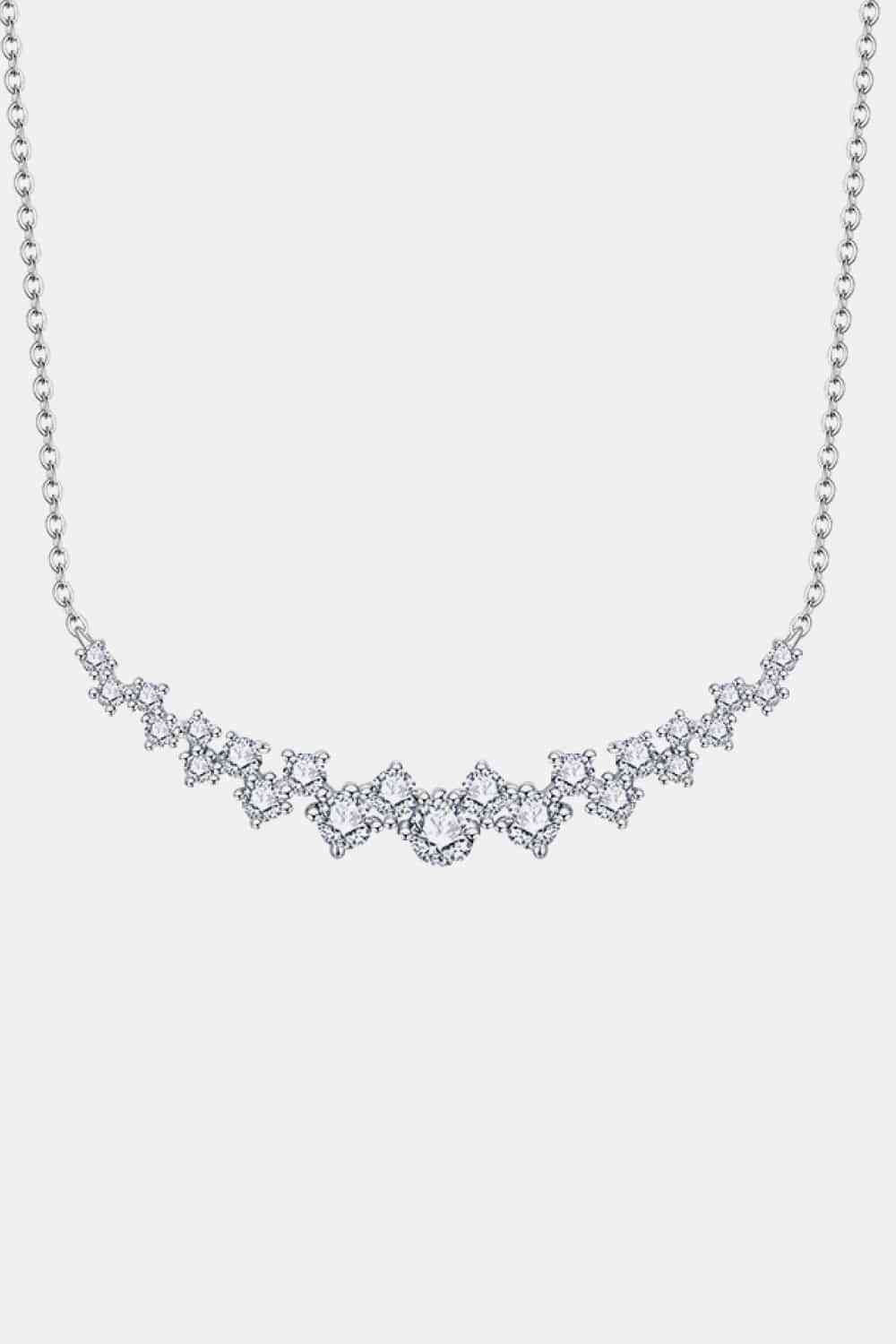 1.64 Carat Moissanite 925 Sterling Silver Necklace Ti Amo I love you