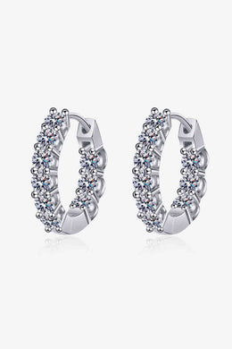 1.8 Carat Moissanite Hoop Earrings Ti Amo I love you