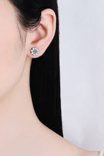 Load image into Gallery viewer, 1 Carat Moissanite 925 Sterling Silver Flower Earring Ti Amo I love you
